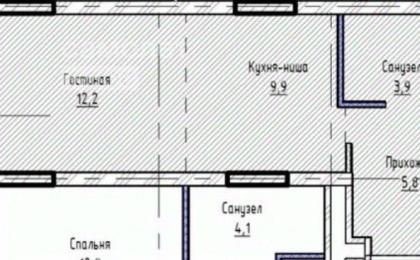 Большая студия 32 кв.м. Москва Перовское ш.